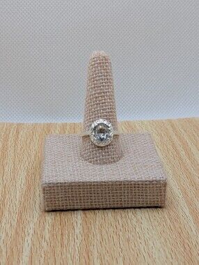 Ornate Silver Tone Oval Cut Fashion Ring